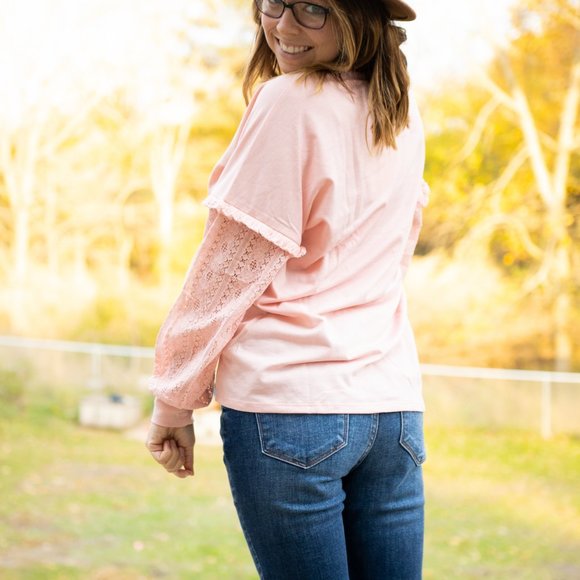 Blush Ruffle Pullover T - Picture 2 of 2